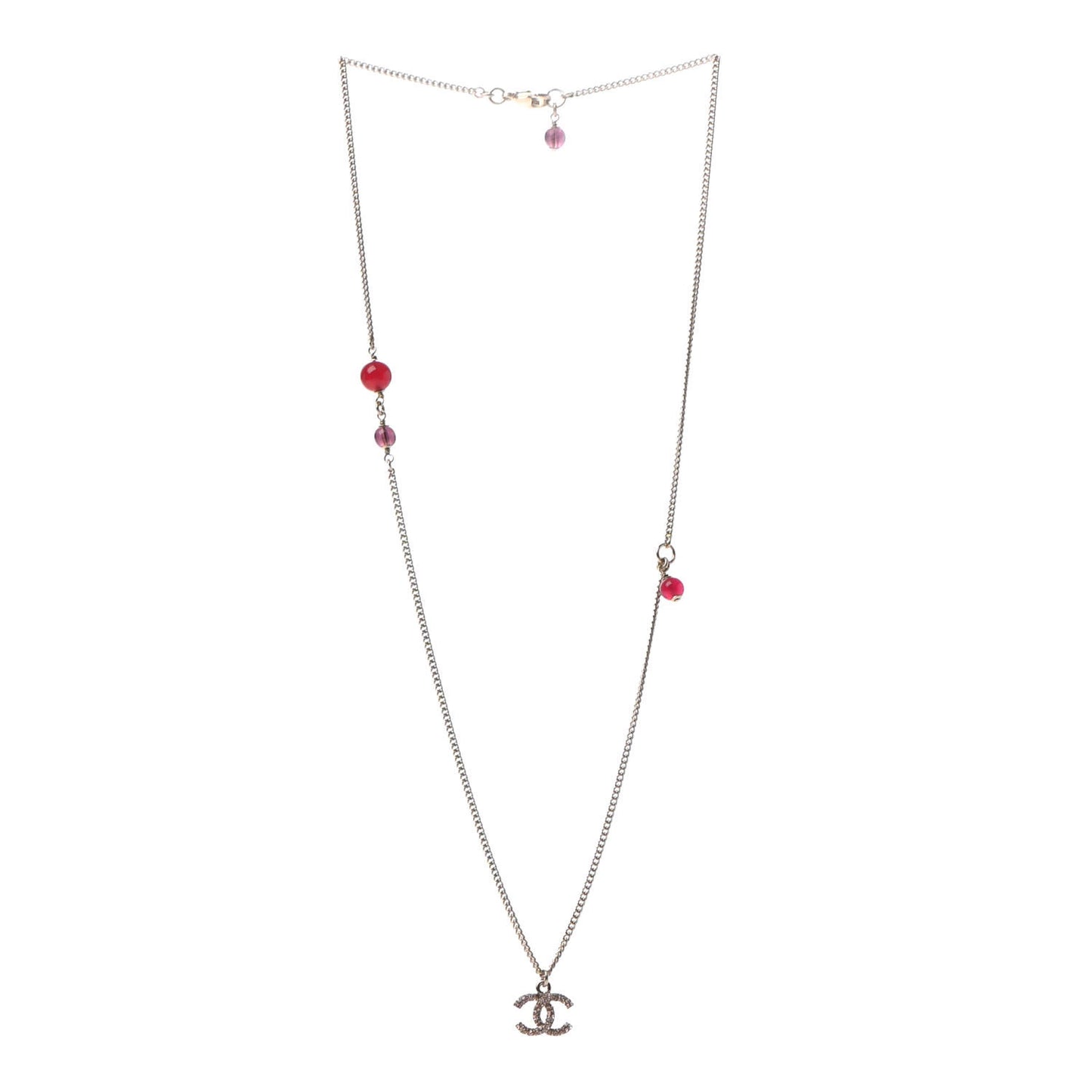 Crystal CC Necklace Pink Gold