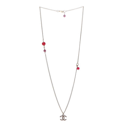 Chanel Crystal CC Necklace Pink Gold 2 of 4