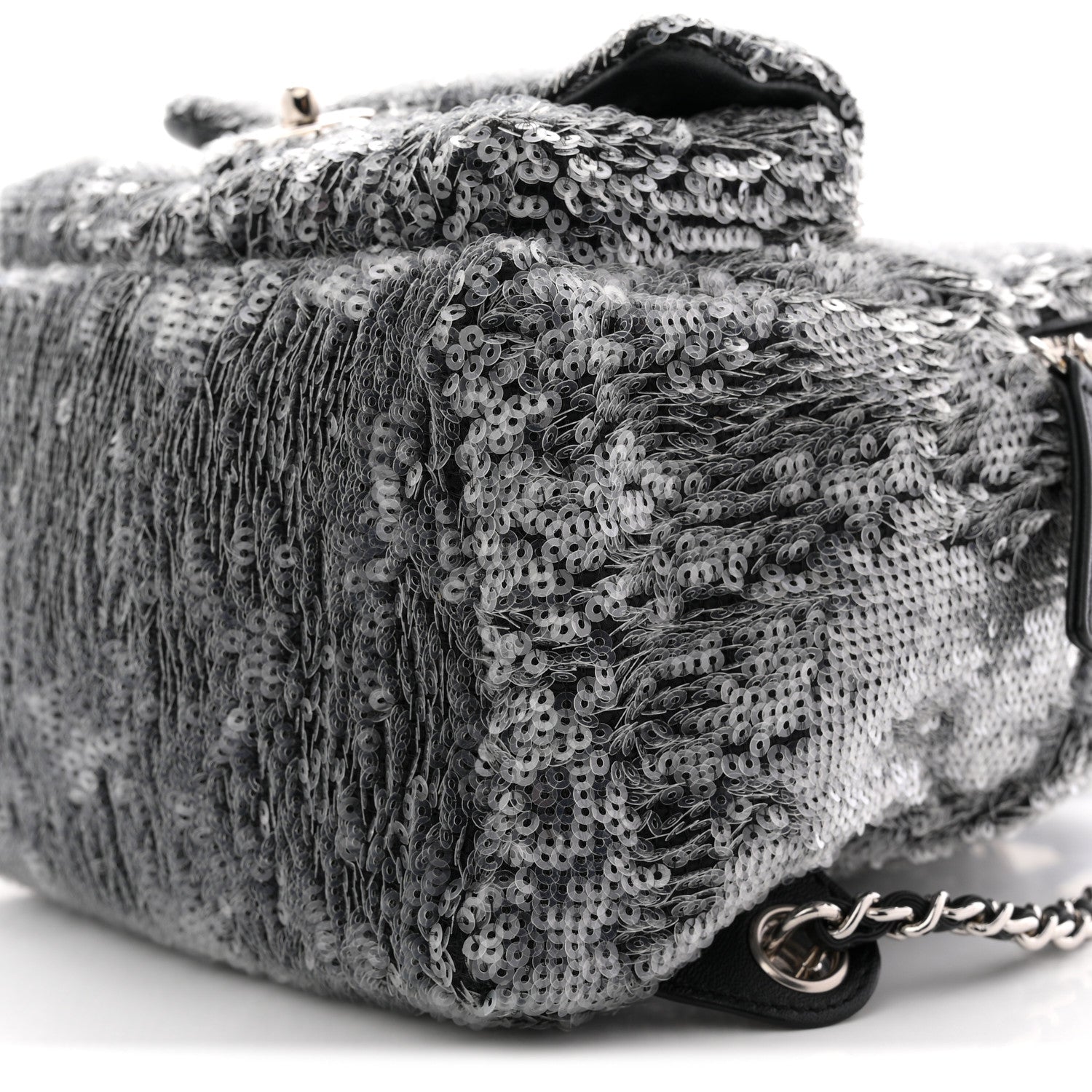 Chanel Sequin Waterfall Backpack Grey 10 of 10
