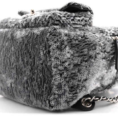Chanel Sequin Waterfall Backpack Grey 10 of 10