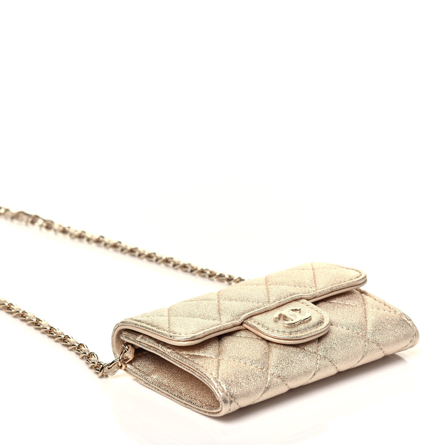 Chanel Metallic Lambskin Quilted Flap Chain Waist Bag Gold 4 of 10