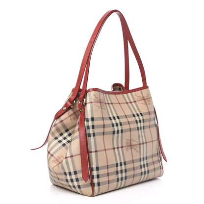 Burberry Haymarket Check Small Canterbury Tote Military Red 2 of 11