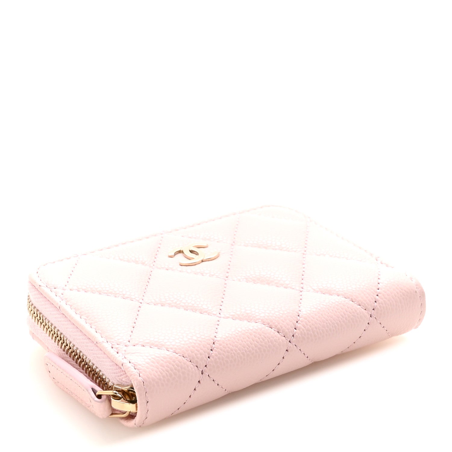 Chanel Caviar Quilted Zip Coin Purse Pink 4 of 7