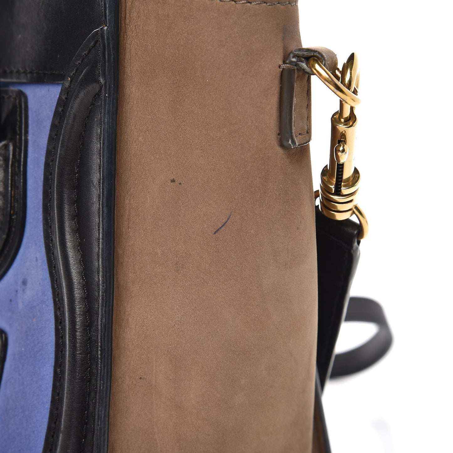 Nubuck Smooth Calfskin Nano Tri-Color Luggage Royal Blue