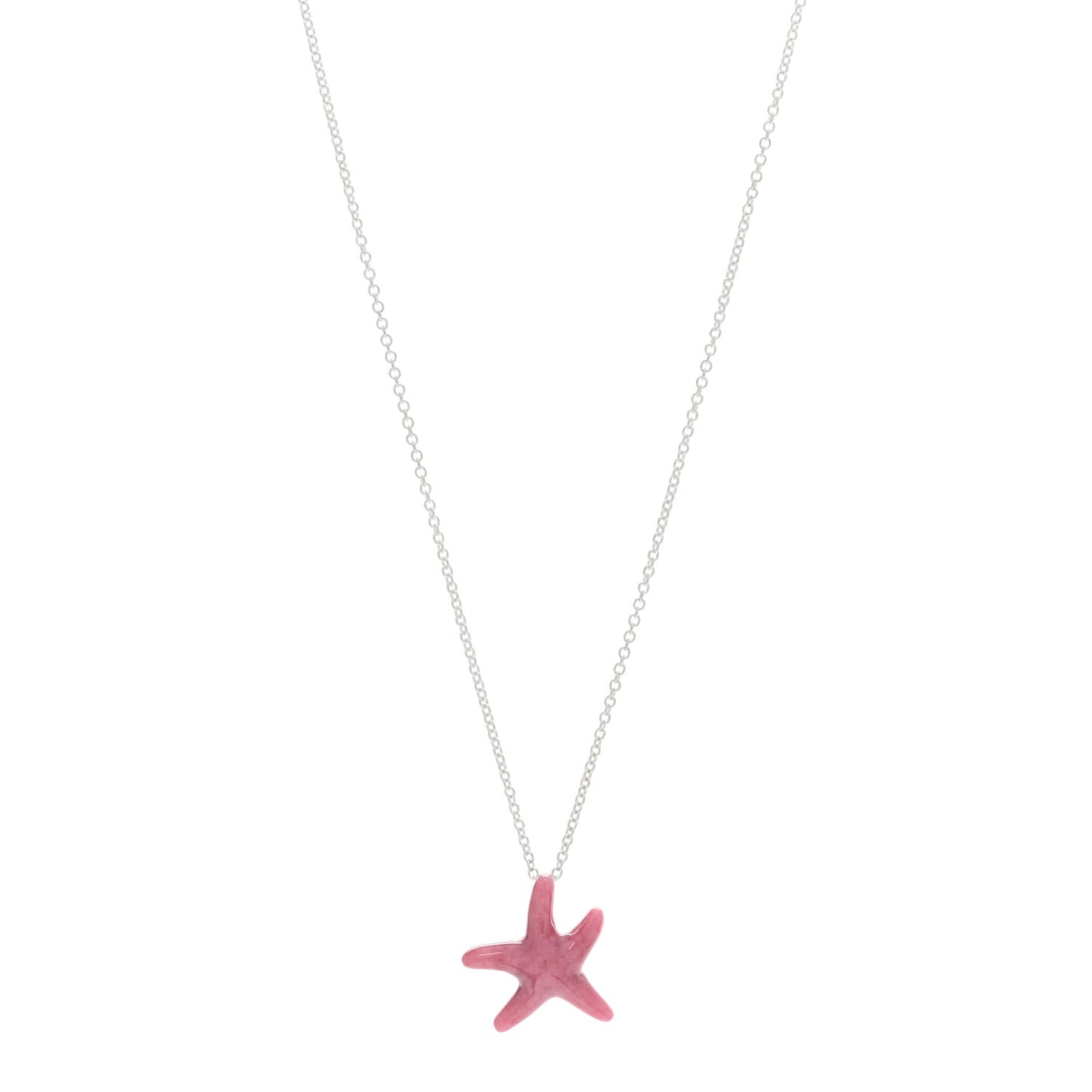 Sterling Silver Rhodonite Starfish Necklace