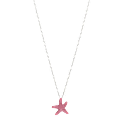 Tiffany Sterling Silver Rhodonite Starfish Necklace 1 of 4
