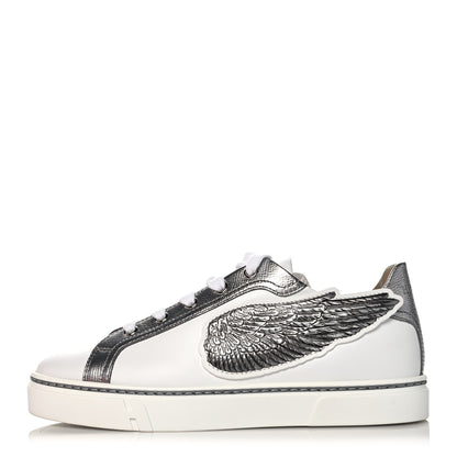 Hermes Calfskin Epsom Womens Velvet Sneakers 37 White Silver 1 of 11