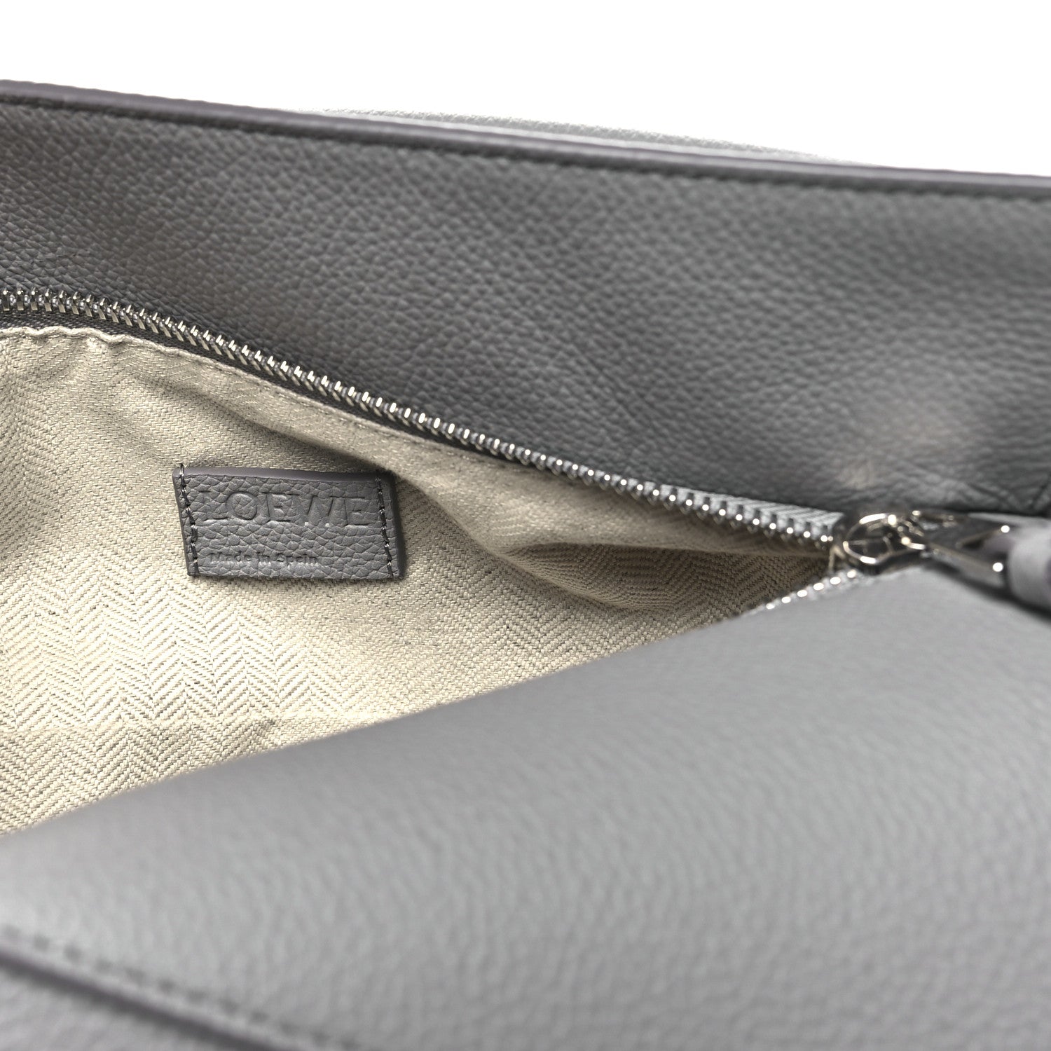 Loewe Soft Grained Calfskin Small Puzzle Edge Bag Pearl Grey