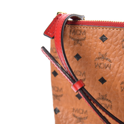 MCM Visetos Medium Crossbody Pouch Cognac 8 of 12