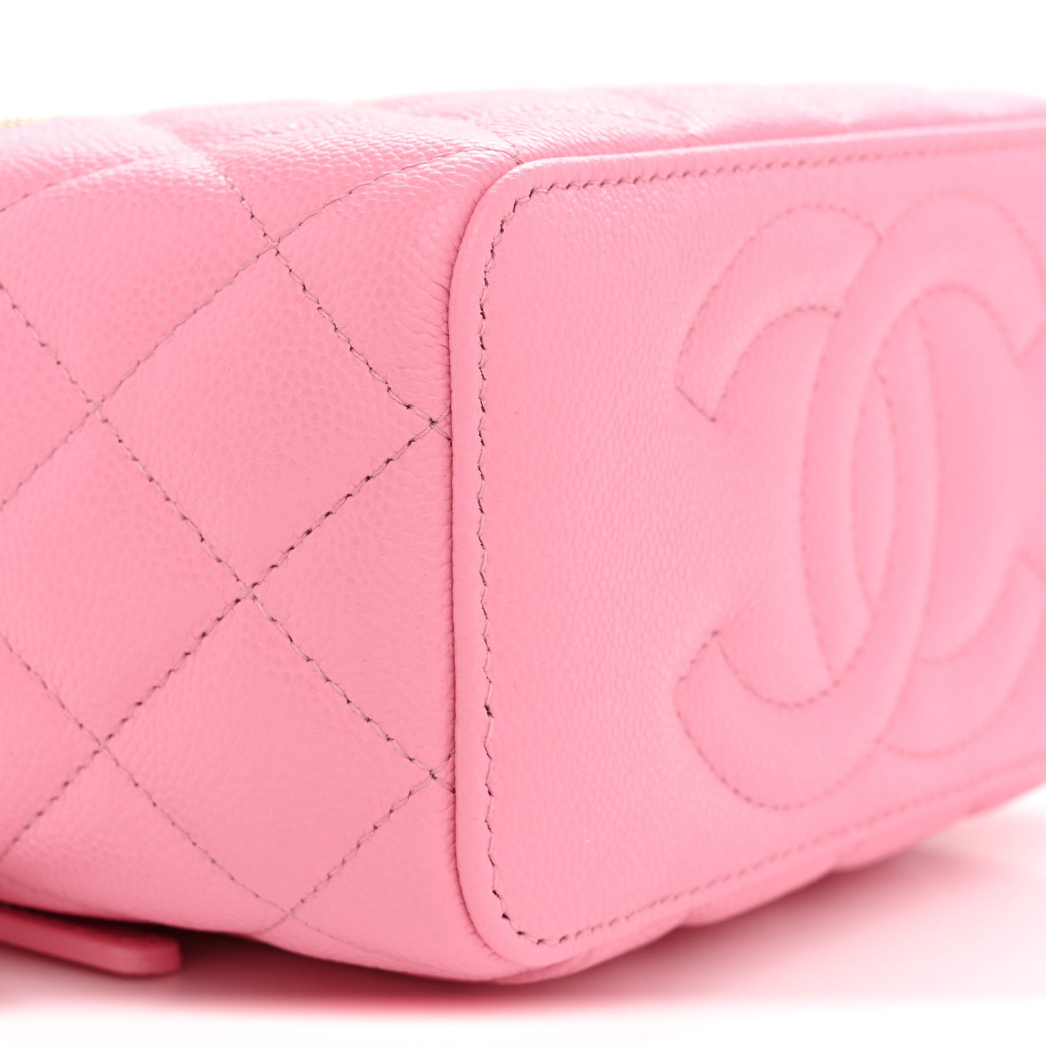 Chanel Caviar Quilted Small Vanity Case With Chain Pink 9 of 11