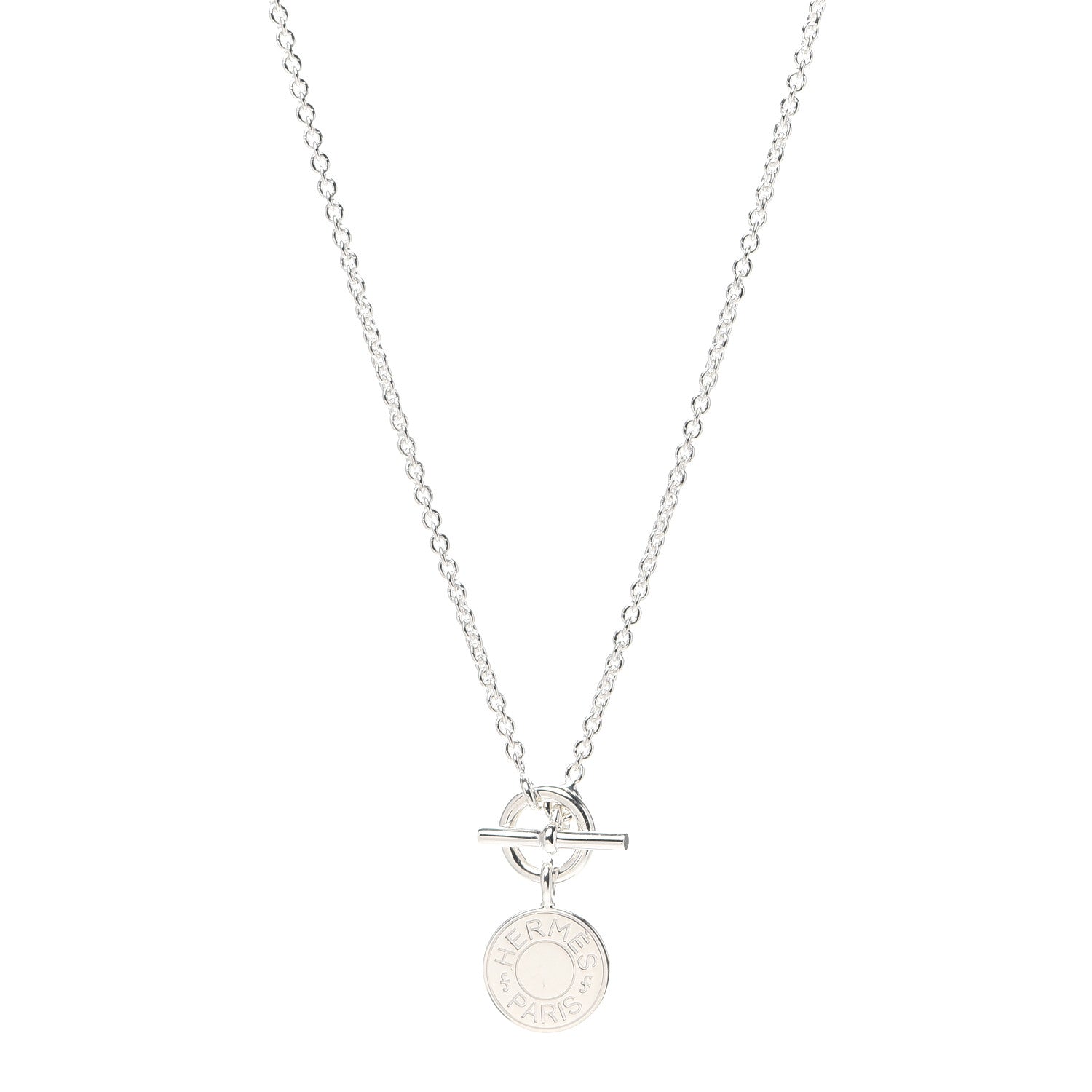 Hermes Sterling Silver Amulettes H Confettis Pendant Necklace 1 of 5