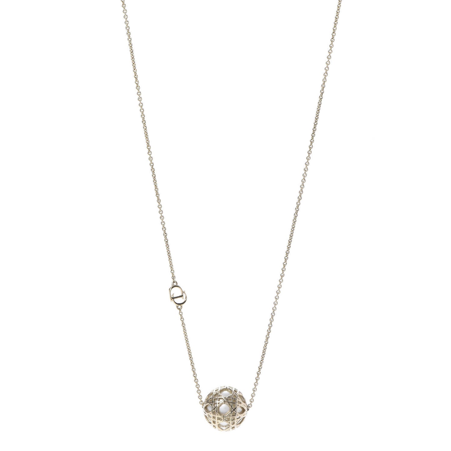 Pearl Cannage Mise En Dior Necklace Gold