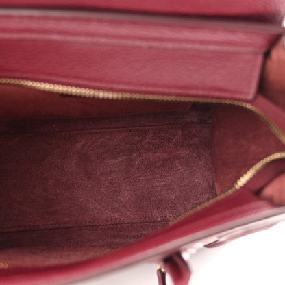 Celine Drummed Calfskin Nano Luggage Burgundy 5 of 12