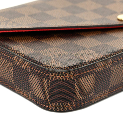 Louis Vuitton Damier Ebene Pochette Felicie Chain Wallet 9 of 11