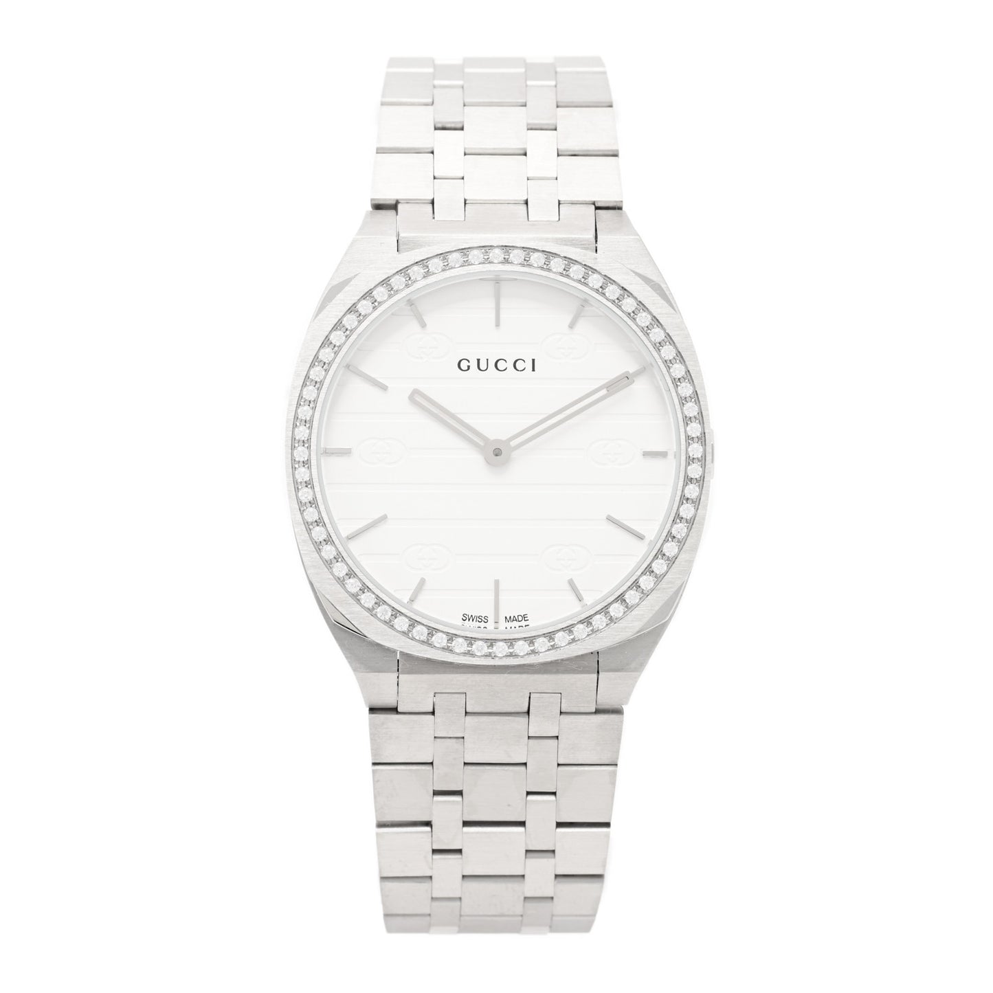 Stainless Steel Diamond Bezel 34mm 25H Quartz Watch