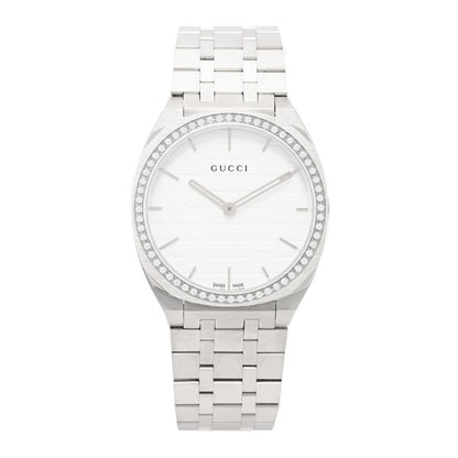Gucci Stainless Steel Diamond Bezel 34mm 25H Quartz Watch 1 of 5