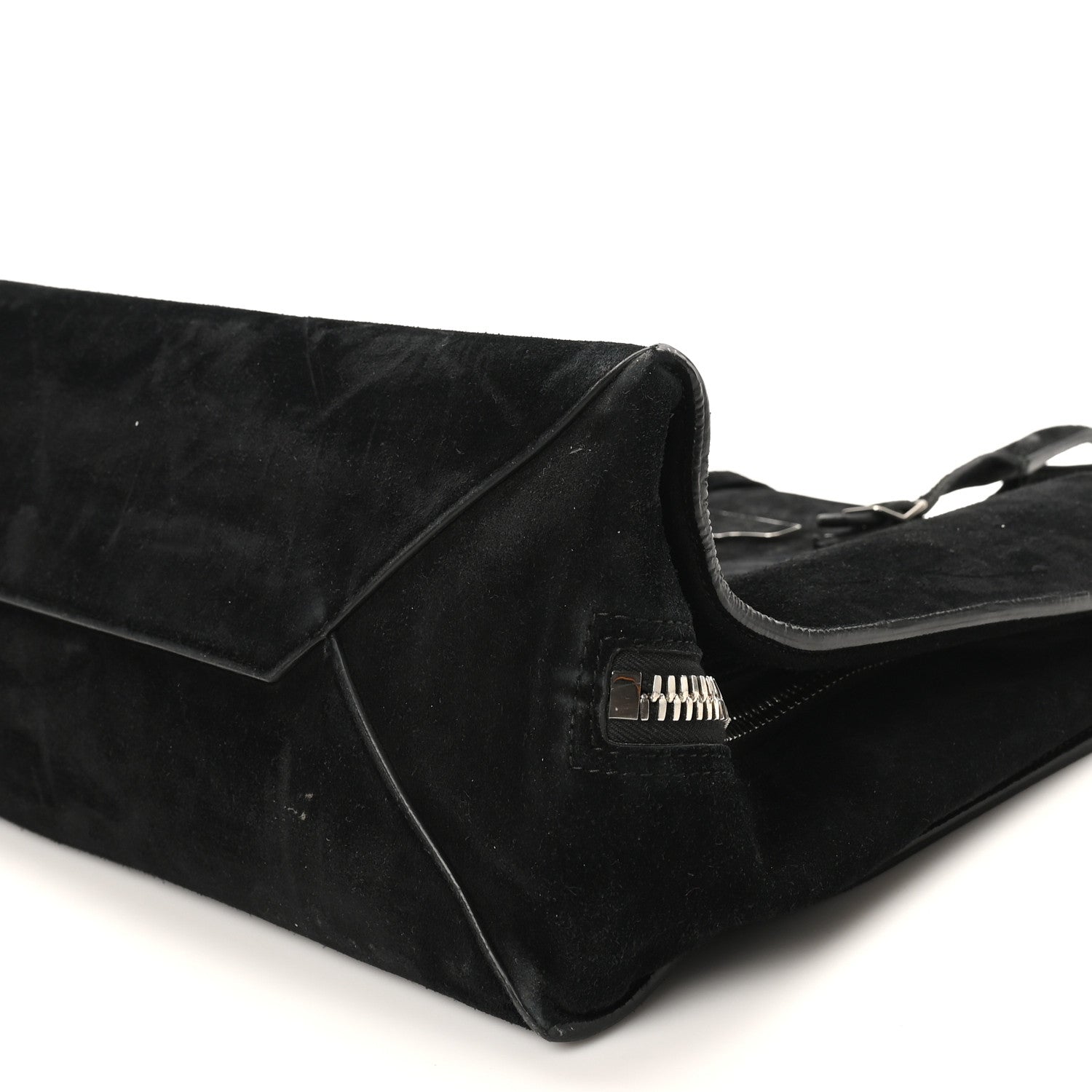 Balenciaga Daim Suede Plate Hardware Papier A6 Zip Around Tote Black 9 of 11