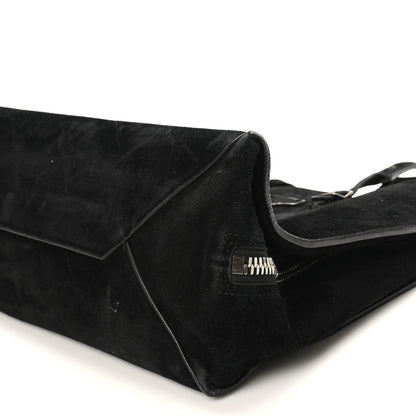 Balenciaga Daim Suede Plate Hardware Papier A6 Zip Around Tote Black 9 of 11