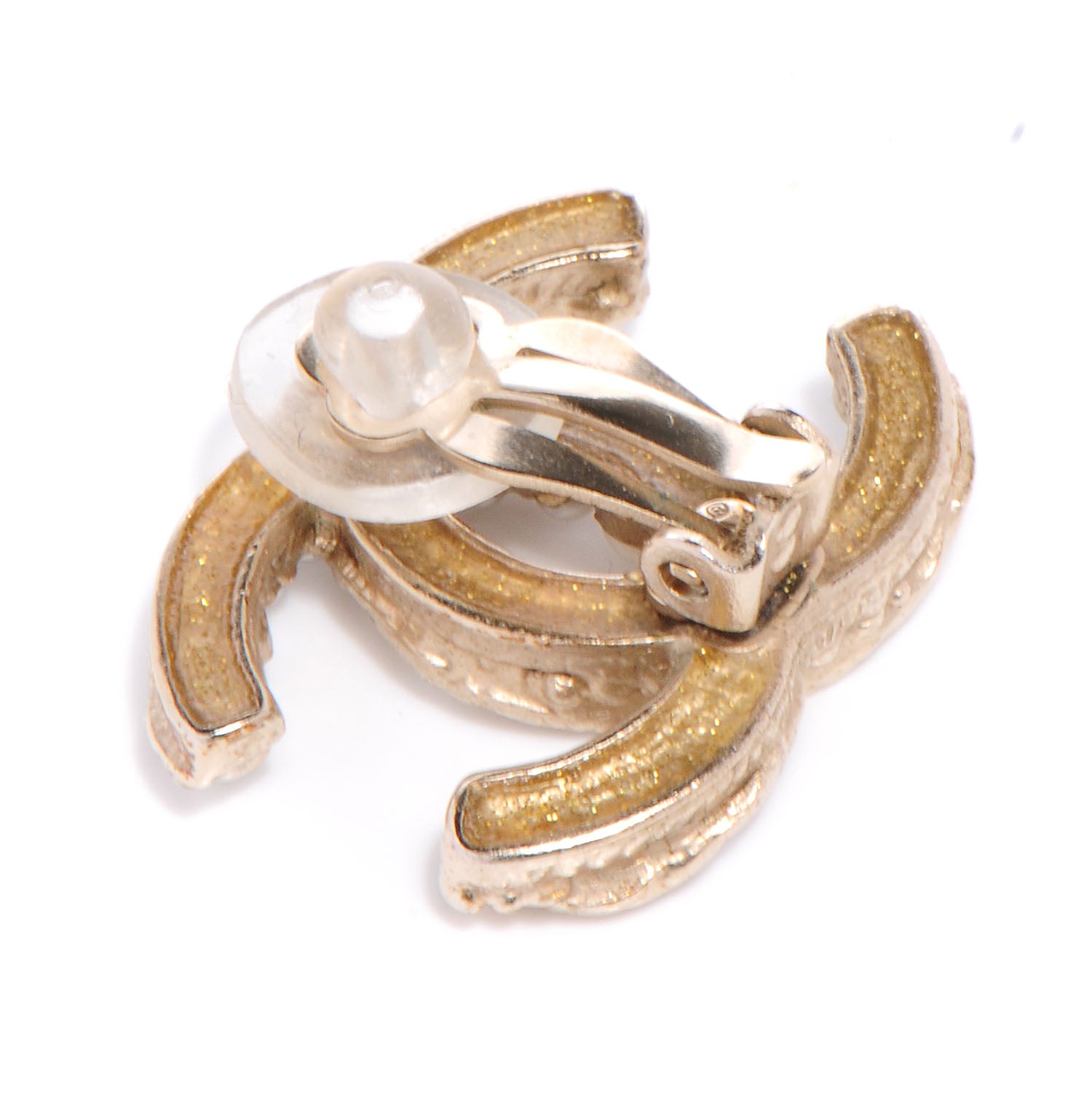 Chanel Pearl CC Clip On Earrings Gold 4 of 5