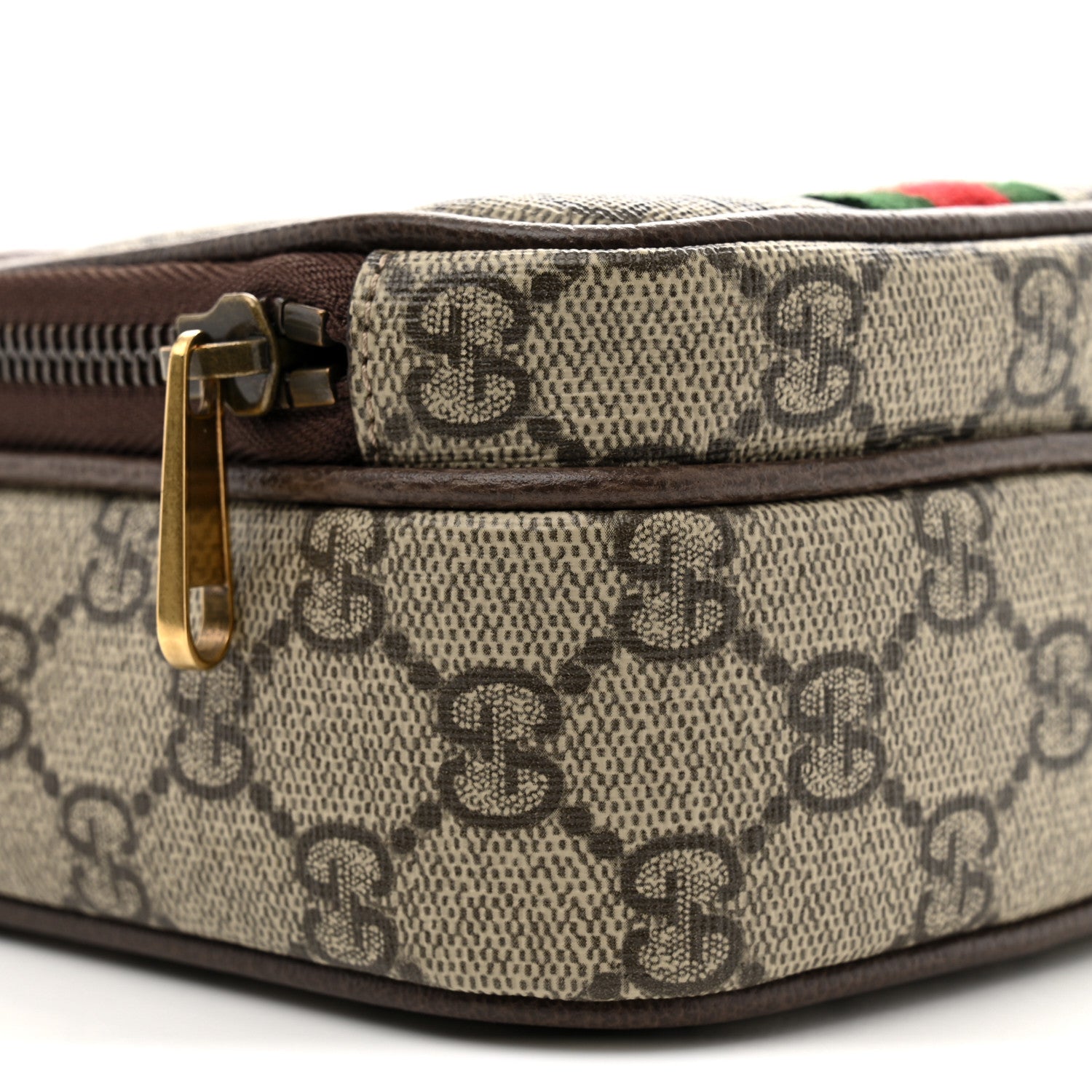 Gucci GG Supreme Monogram Web Mini Ophidia Double Zip Messenger Bag Beige New Acero 9 of 11