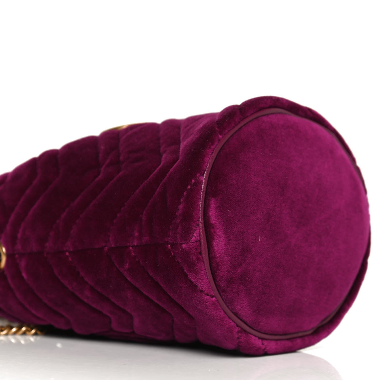 Gucci Velvet Matelasse Mini GG Marmont 2.0 Bucket Bag Fuchsia Violet Cyclamen 8 of 11