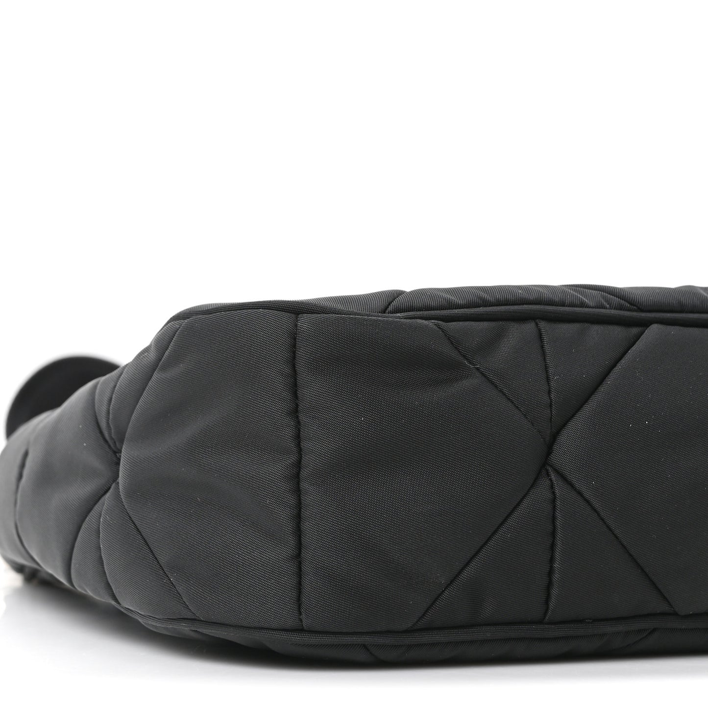 Re-Nylon Triangle Padded Patchwork Shoulder Bag Black