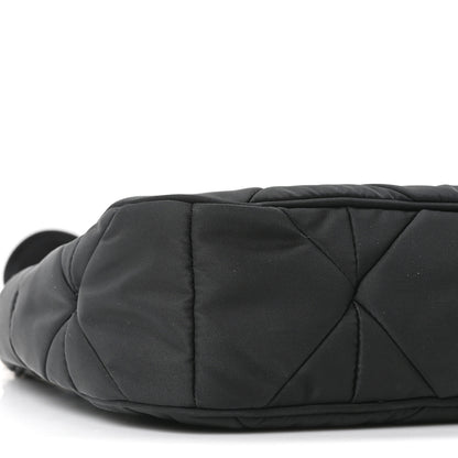 Prada Re-Nylon Triangle Padded Patchwork Shoulder Bag Black 8 of 10