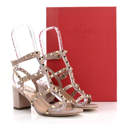 Valentino Garavani Calfskin Rockstud 60mm City Sandals 37 Poudre 9 of 9