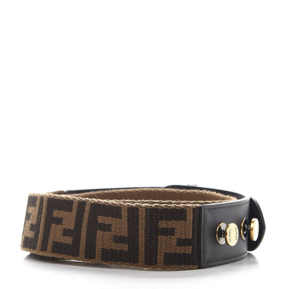 Fendi Ribbon Vitello Century FF 1974 Flat Studded Strap You Fango Marrone Ebano 2 of 6