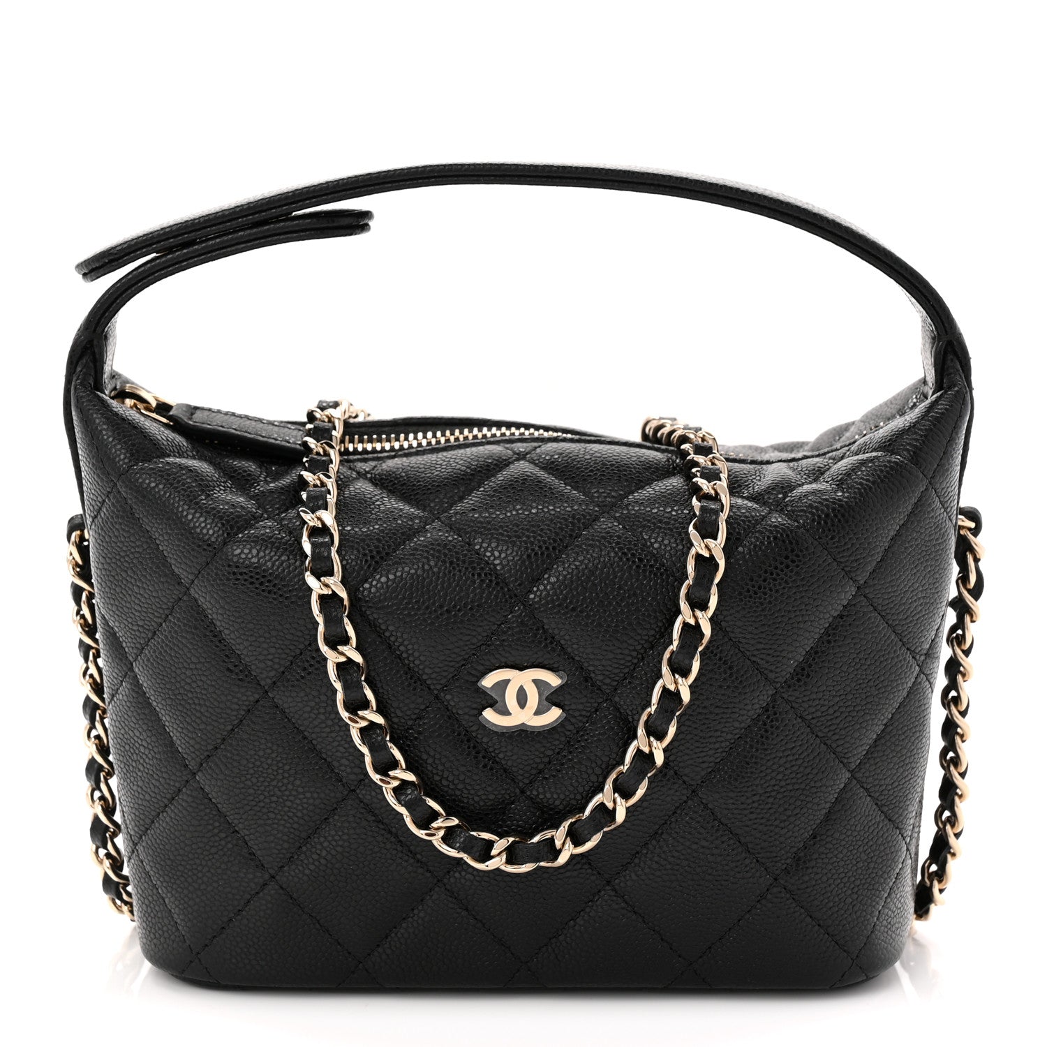 Chanel Caviar Quilted Hobo Clutch With Chain Black 1 of 10