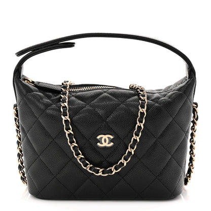 Chanel Caviar Quilted Hobo Clutch With Chain Black 1 of 10
