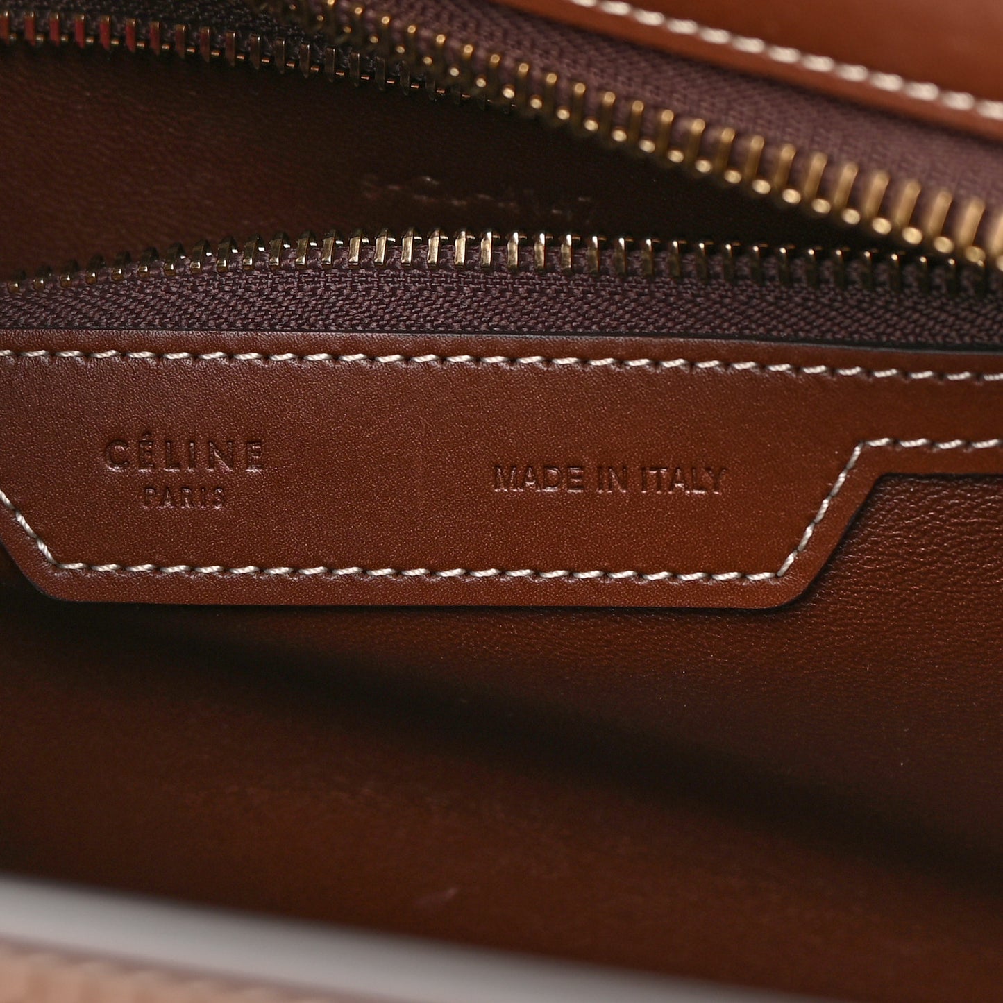 Satinated Natural Calfskin Micro Luggage Dark Brown