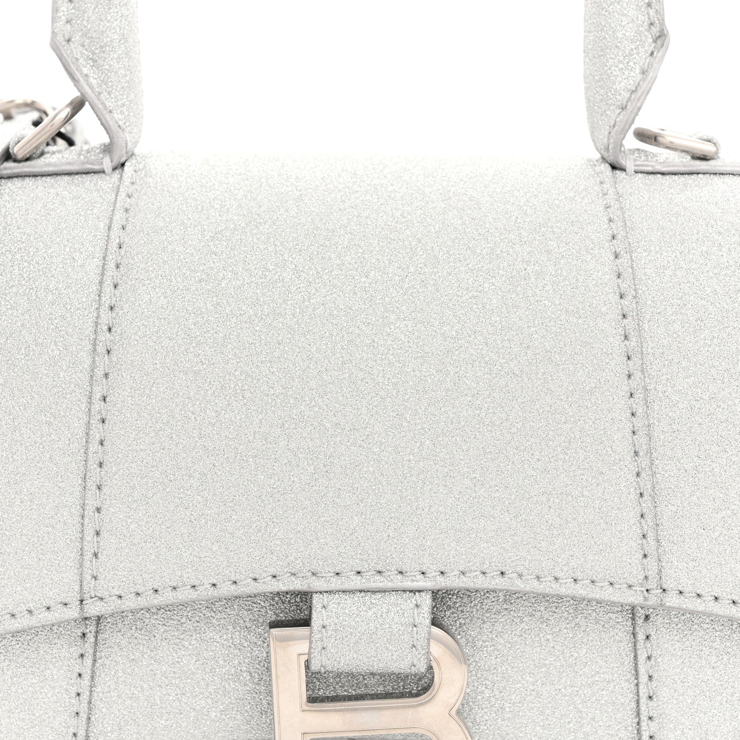 Balenciaga Glitter Fabric Hourglass Top Handle Bag XS Grey 9 of 11