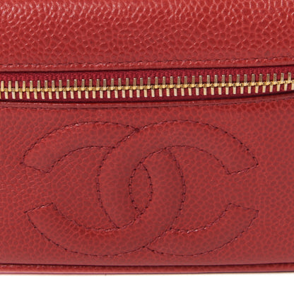 Chanel Caviar Vanity Cosmetic Case Red 7 of 9