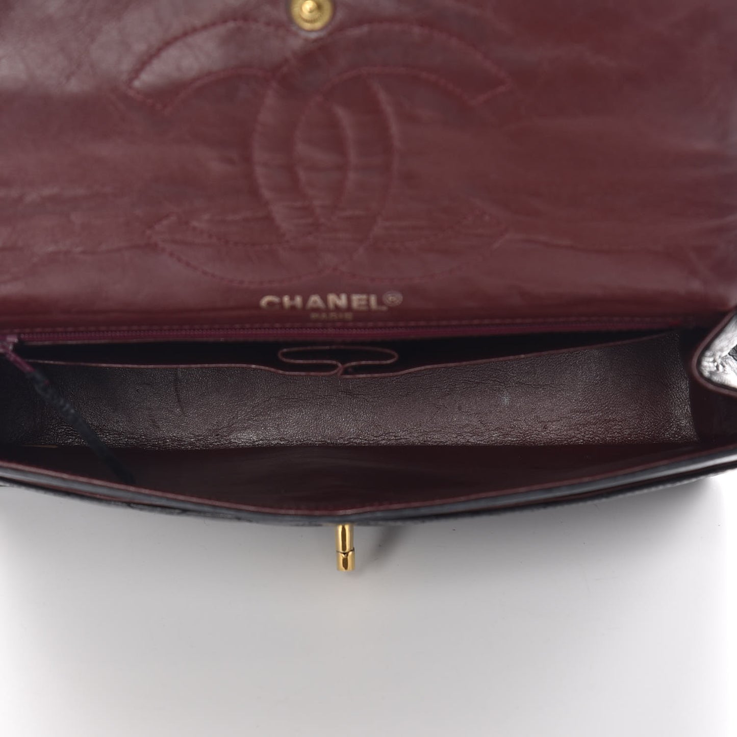 Lambskin Quilted Medium Double Flap Black
