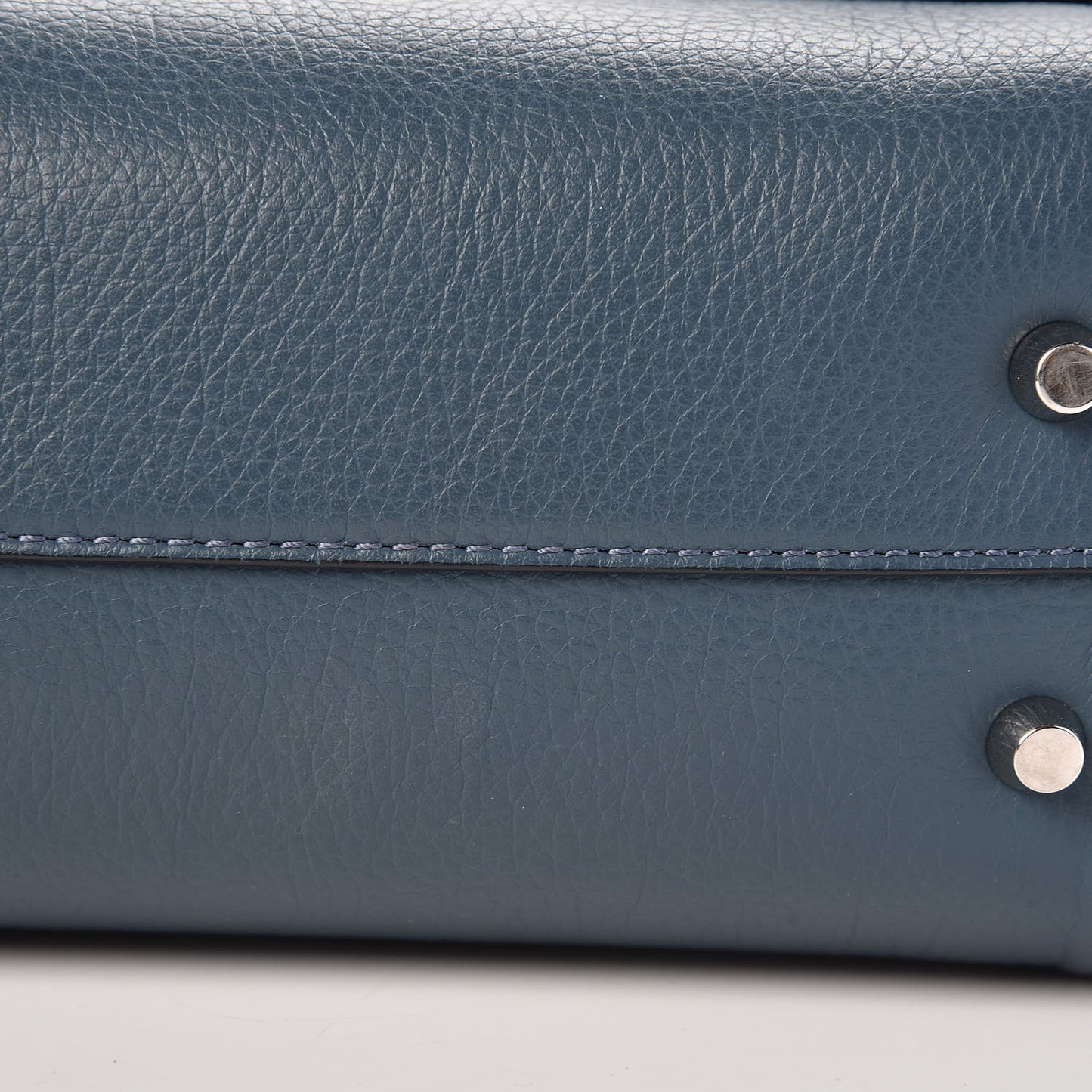 Grained Calfskin Small Shark Lock Satchel Mineral Blue
