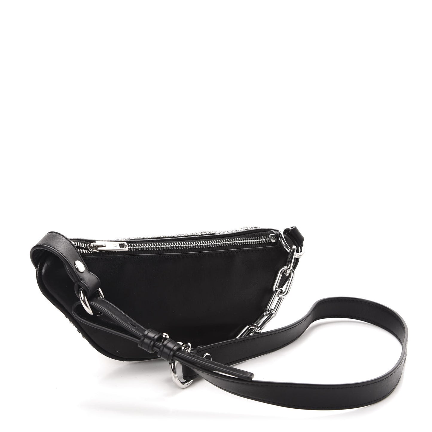 Rhinestone Mesh Mini Attica Belt Bag Black