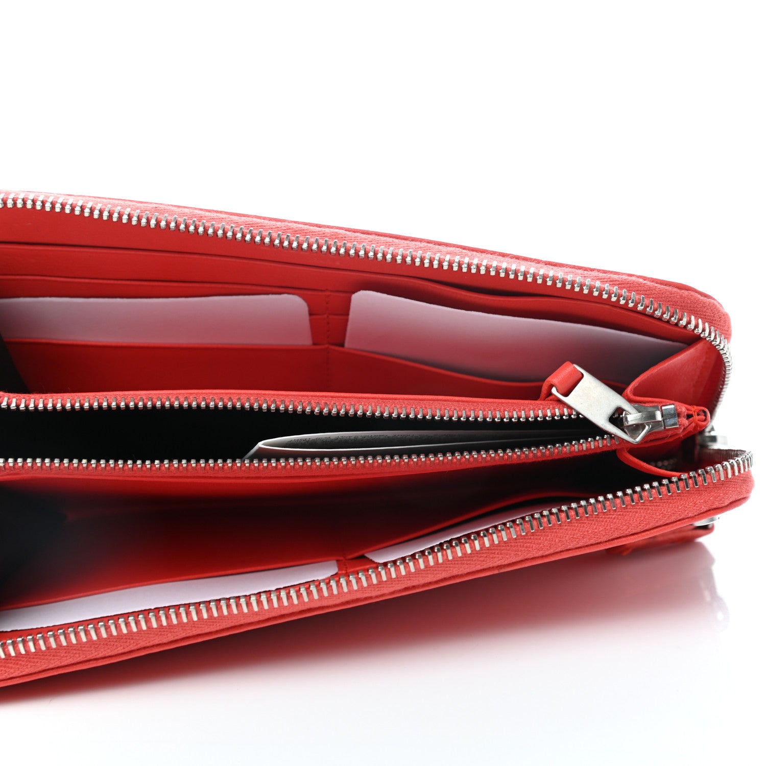 Balenciaga Agneau Arena Nappa Glover Classic Continental Zip Around Wallet Fire Orange 5 of 6