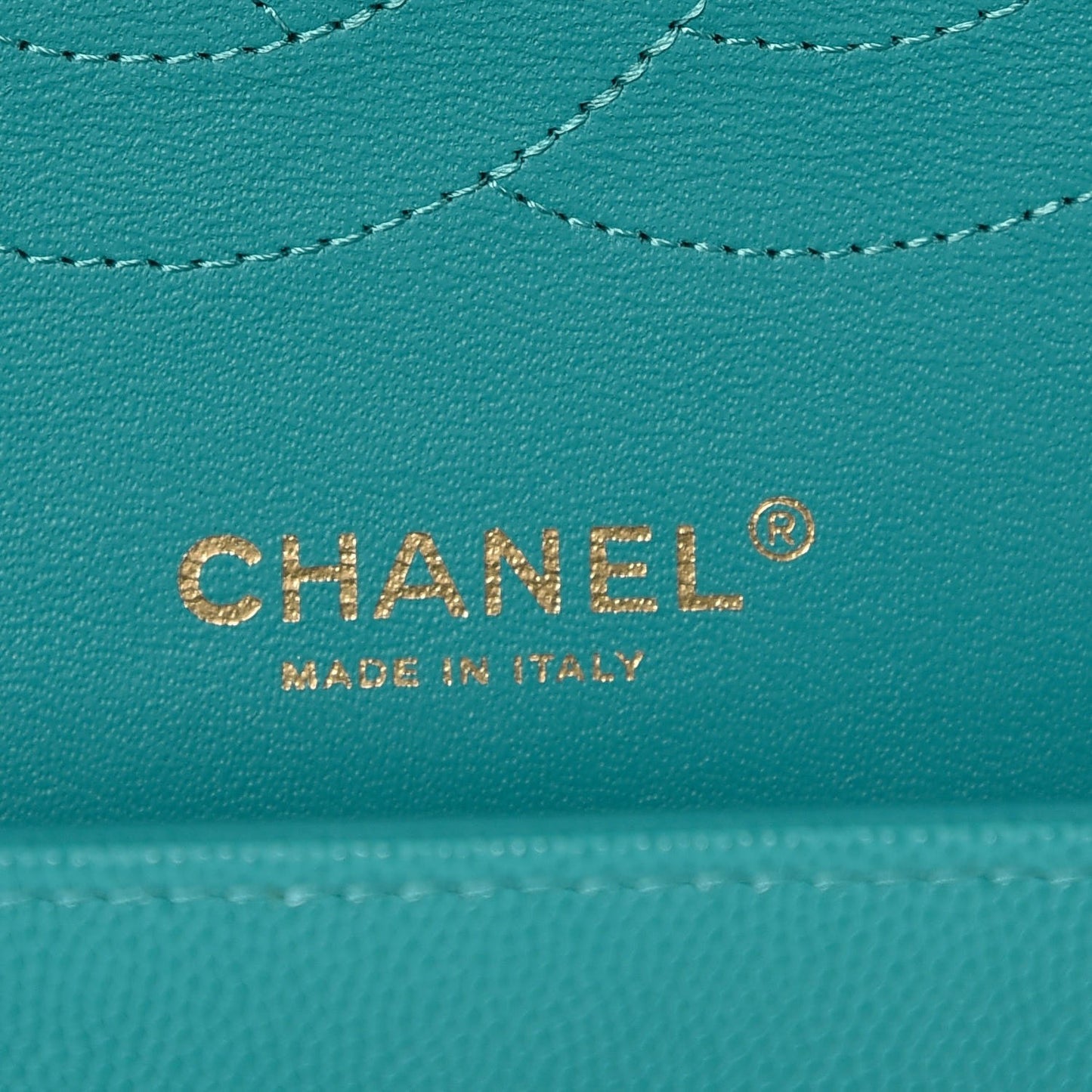 Caviar Quilted Jumbo Double Flap Turquoise