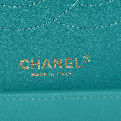 Chanel Caviar Quilted Jumbo Double Flap Turquoise 6 of 8