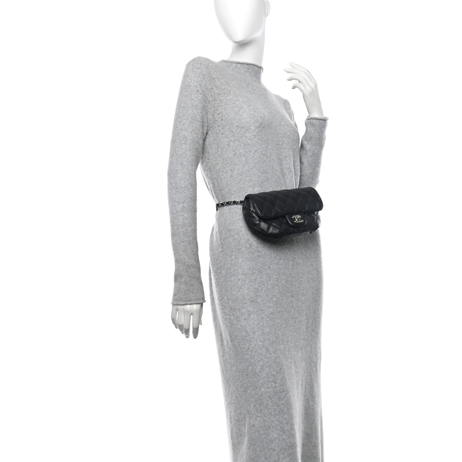 Chanel Calfskin Quilted CC Uniform Flap Belt Bag Black 2 of 12