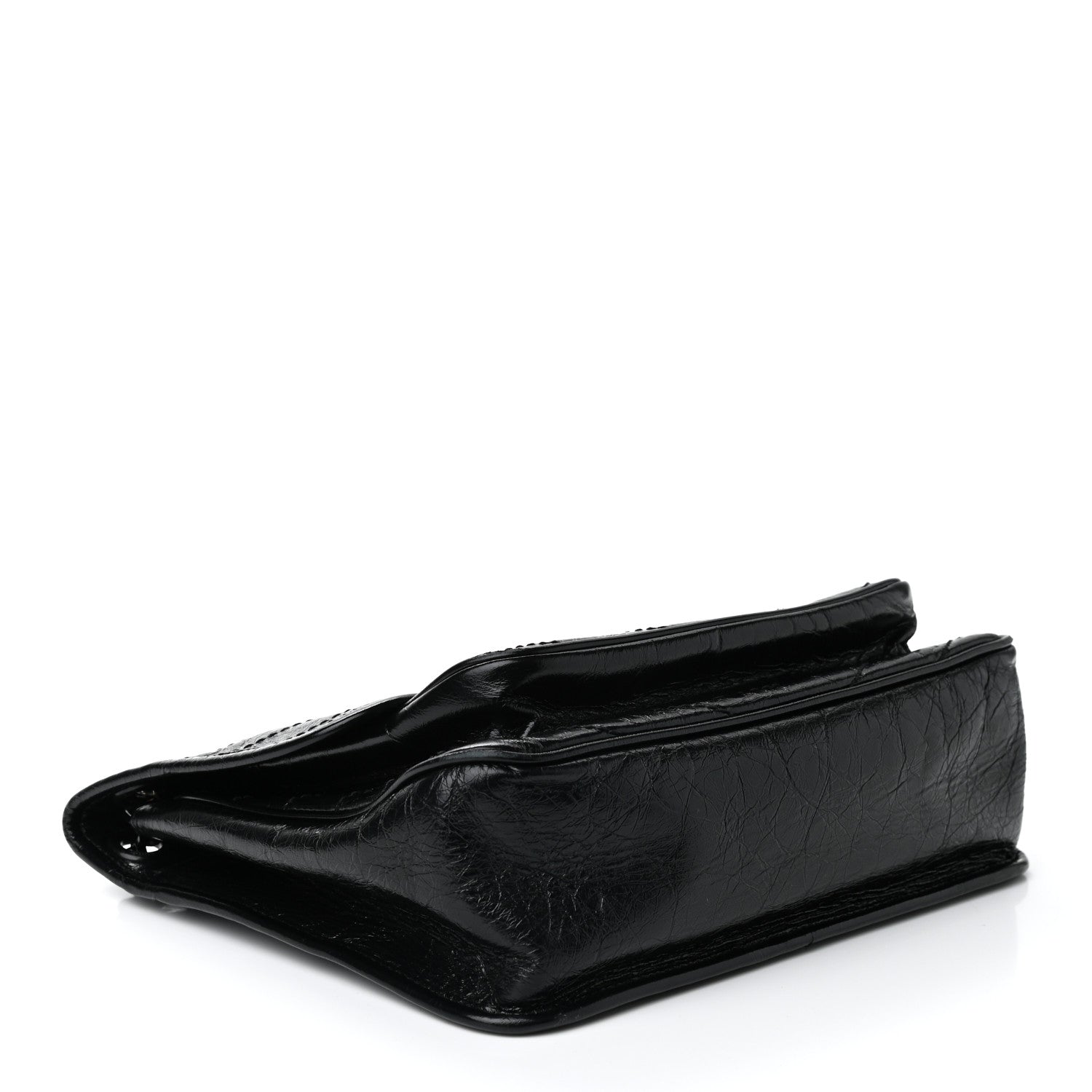 Saint Laurent Crinkled Calfskin Matelasse Monogram Medium Niki Chain Satchel Black 4 of 10
