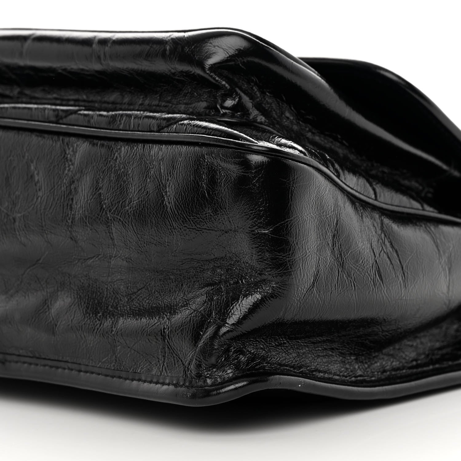 Saint Laurent Crinkled Calfskin Matelasse Monogram Medium Niki Chain Satchel Black 10 of 11