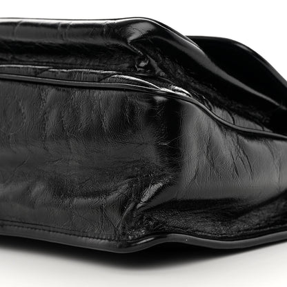 Saint Laurent Crinkled Calfskin Matelasse Monogram Medium Niki Chain Satchel Black 10 of 11