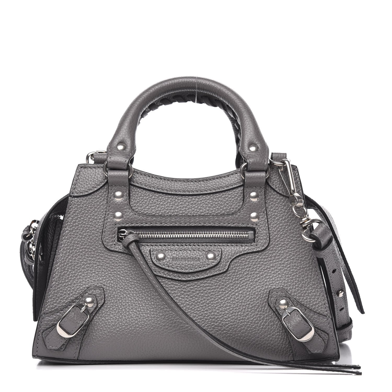 Balenciaga Grained Calfskin Neo Classic Silver Hardware Mini City Dark Grey 1 of 11