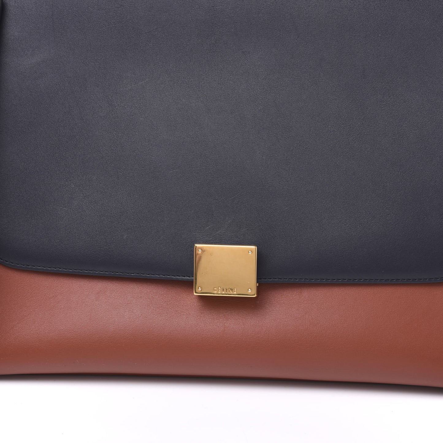 Smooth Calfskin Medium Tri-Color Trapeze Navy