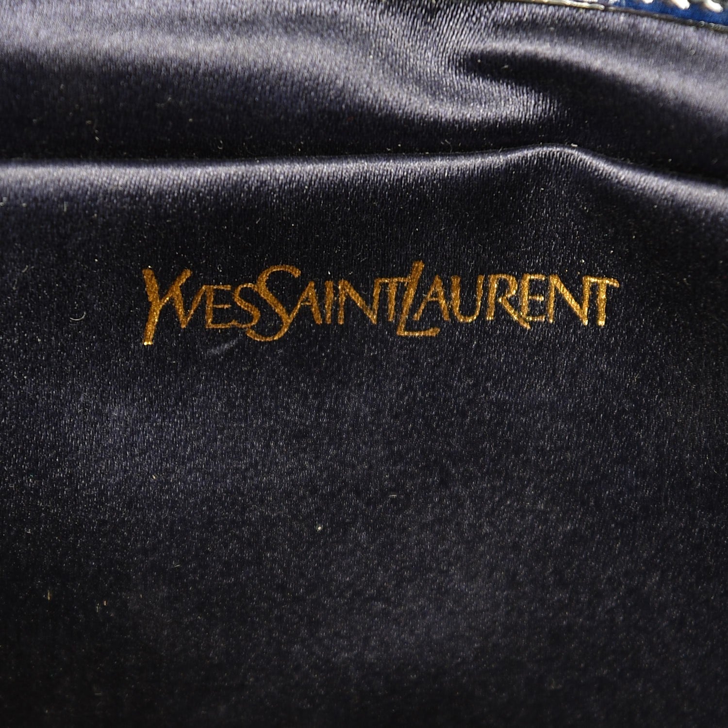 Saint Laurent Patent Calfskin Large Belle De Jour Clutch Navy Blue 6 of 6