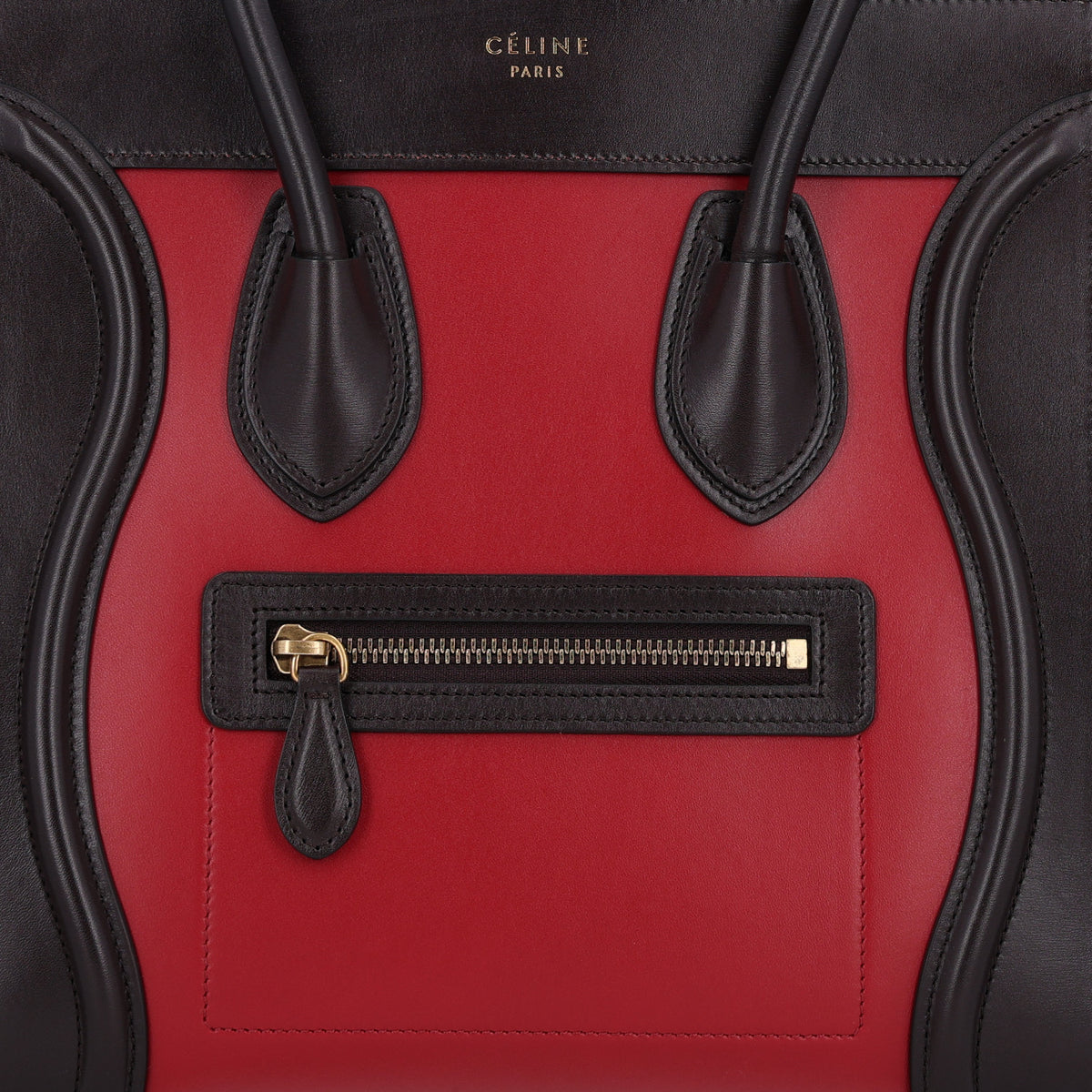 Smooth Calfskin Micro Tri-Color Luggage Micro Red