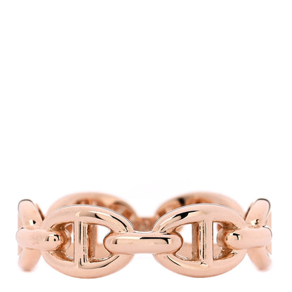 Hermes 18K Rose Gold PM Chaine d'Ancre Enchainee Ring 53 6.5 3 of 7