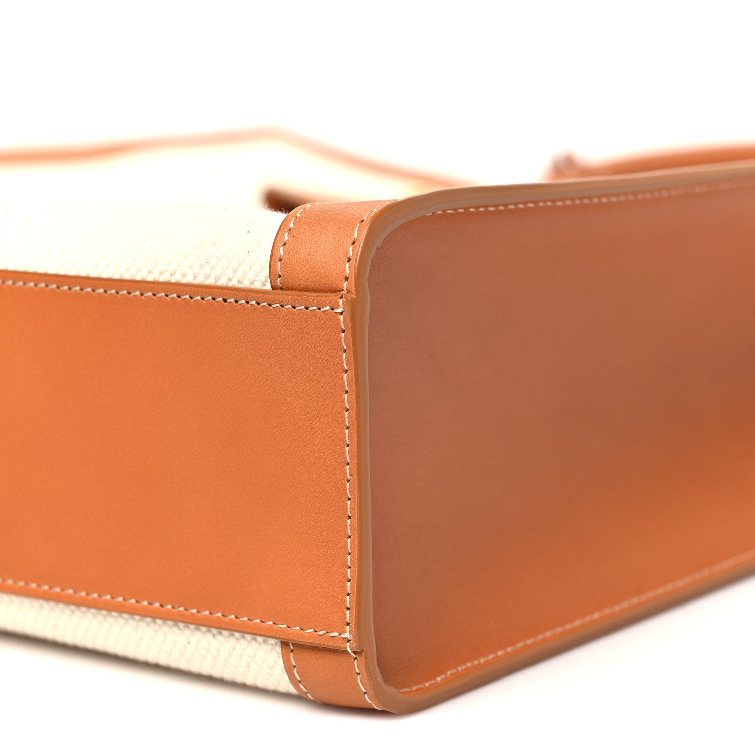 Celine Canvas Calfskin Logo Print Vertical Cabas Natural Tan 10 of 12